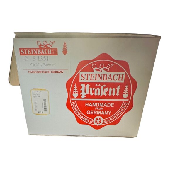 Steinbach German Handmade Nutcracker Chubby Brewer 11" S1351 Original Box & Tag - Picture 12 of 12